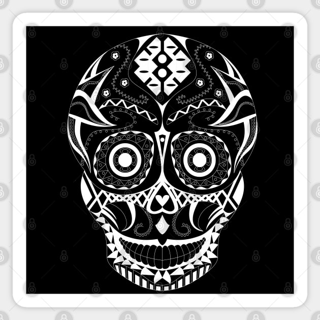 dark sugar skull in pattern ecopop Sticker by jorge_lebeau